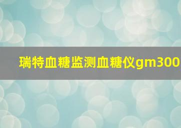 瑞特血糖监测血糖仪gm300