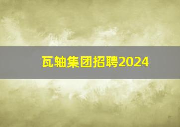 瓦轴集团招聘2024