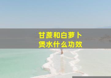 甘蔗和白萝卜煲水什么功效