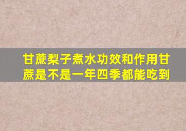 甘蔗梨子煮水功效和作用甘蔗是不是一年四季都能吃到