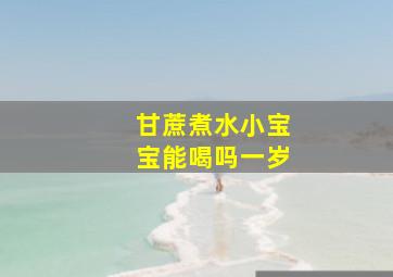 甘蔗煮水小宝宝能喝吗一岁