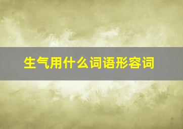 生气用什么词语形容词