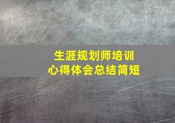 生涯规划师培训心得体会总结简短