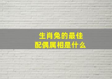 生肖兔的最佳配偶属相是什么