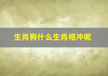 生肖狗什么生肖相冲呢