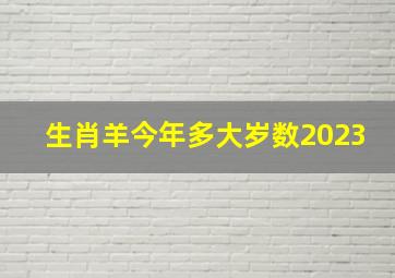 生肖羊今年多大岁数2023