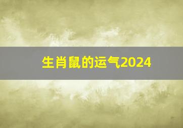 生肖鼠的运气2024