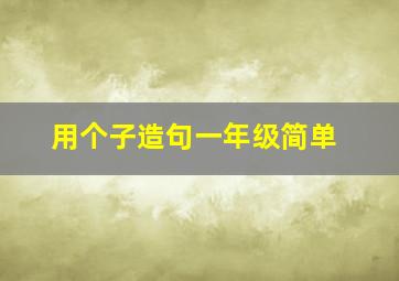 用个子造句一年级简单