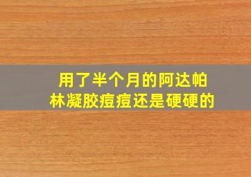 用了半个月的阿达帕林凝胶痘痘还是硬硬的