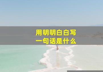 用明明白白写一句话是什么