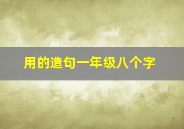 用的造句一年级八个字