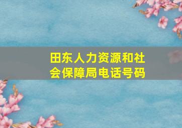 田东人力资源和社会保障局电话号码