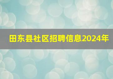 田东县社区招聘信息2024年