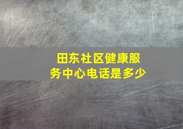 田东社区健康服务中心电话是多少