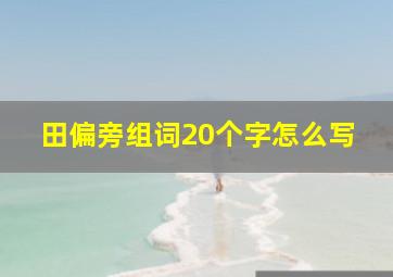 田偏旁组词20个字怎么写