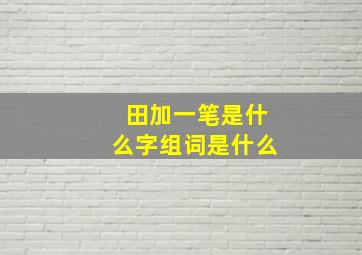 田加一笔是什么字组词是什么