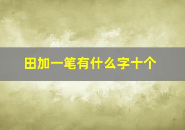 田加一笔有什么字十个