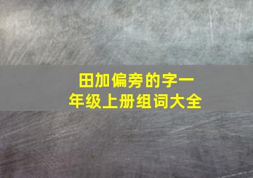 田加偏旁的字一年级上册组词大全