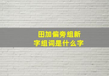 田加偏旁组新字组词是什么字