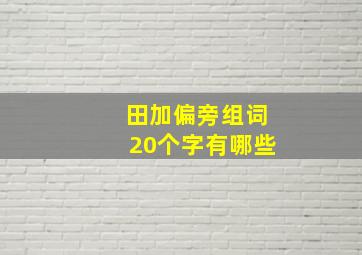 田加偏旁组词20个字有哪些