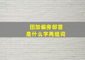 田加偏旁部首是什么字再组词