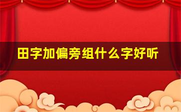 田字加偏旁组什么字好听