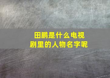 田鹏是什么电视剧里的人物名字呢