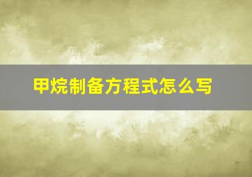 甲烷制备方程式怎么写