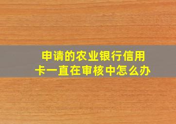 申请的农业银行信用卡一直在审核中怎么办