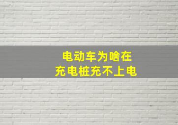 电动车为啥在充电桩充不上电