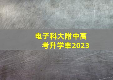 电子科大附中高考升学率2023