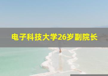 电子科技大学26岁副院长