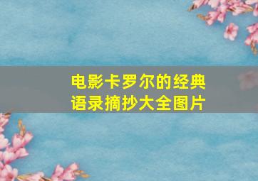 电影卡罗尔的经典语录摘抄大全图片