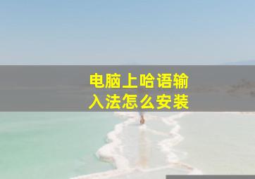 电脑上哈语输入法怎么安装