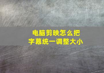 电脑剪映怎么把字幕统一调整大小