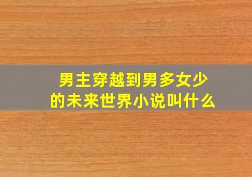 男主穿越到男多女少的未来世界小说叫什么