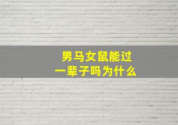 男马女鼠能过一辈子吗为什么