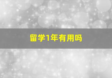 留学1年有用吗