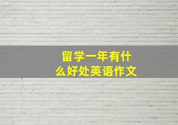 留学一年有什么好处英语作文