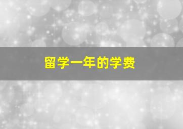 留学一年的学费