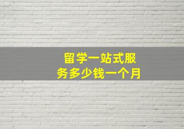 留学一站式服务多少钱一个月