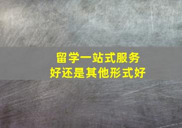 留学一站式服务好还是其他形式好