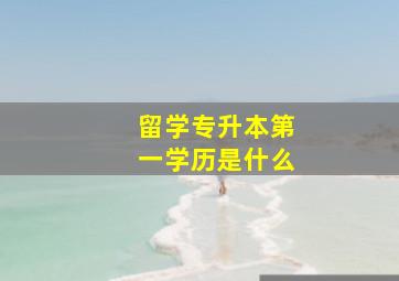 留学专升本第一学历是什么