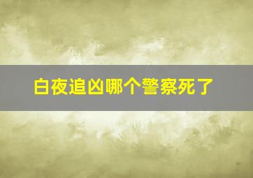 白夜追凶哪个警察死了