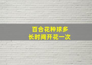 百合花种球多长时间开花一次