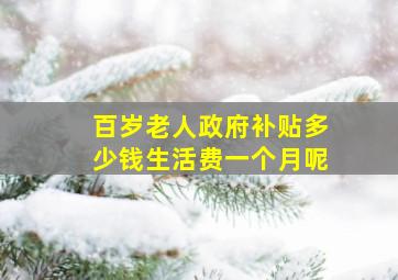 百岁老人政府补贴多少钱生活费一个月呢