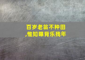 百岁老翁不种田,惟知曝背乐残年