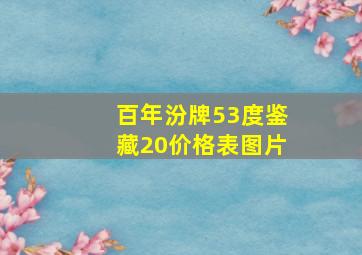 百年汾牌53度鉴藏20价格表图片