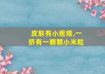 皮肤有小疙瘩,一挤有一颗颗小米粒