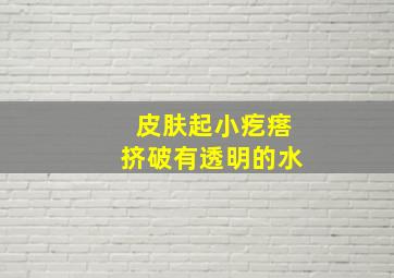 皮肤起小疙瘩挤破有透明的水